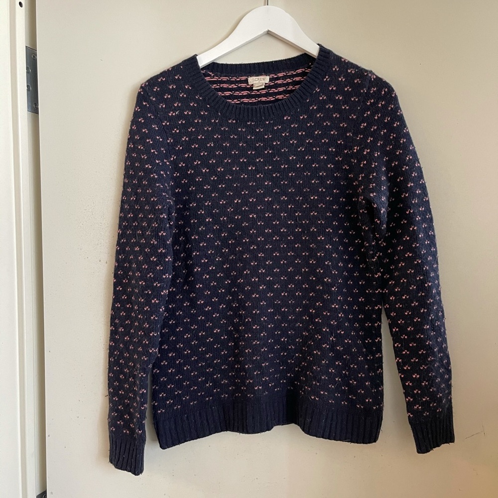 J. Crew Fair Isle Sweater Chevron Dot